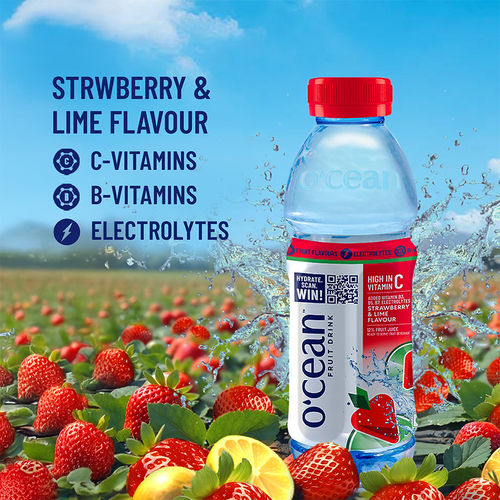 O'cean Beverages Strawberry and lime Water