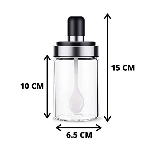 Femora Borosilicate Glass Spoon Jar Chutney Jar Pickle Jar For Dinning Table 250Ml