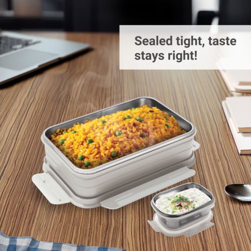 FLAIR Trendy DLX Insulated Lunch Box Large 900 ML (Beige)