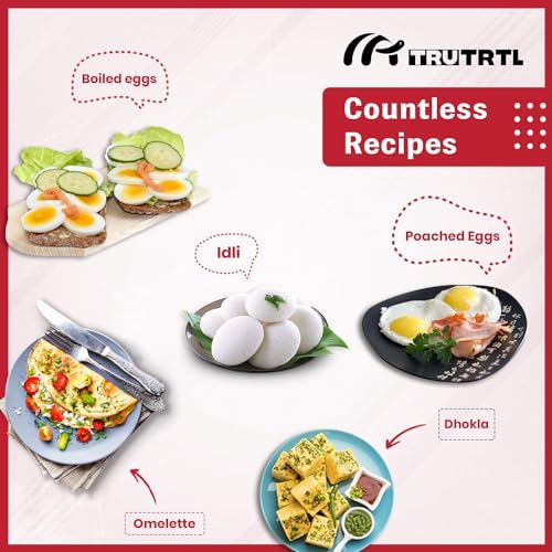 truTRTL Smart 4-in-1 Egg Boiler Machine 350 Watts | Boil upto 14 Eggs| Black