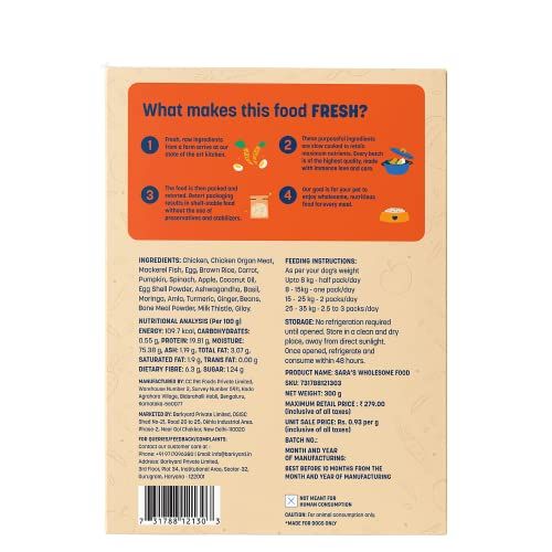 HUFT Sara's Wholesome Dog Food - Chicken & Brown Rice Packet