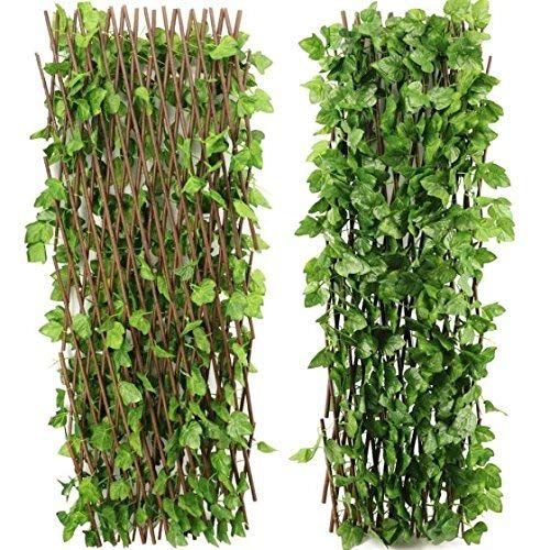 Go Hooked Artificial Expanding Wood Fence Trellis | 60 x 20 Inch