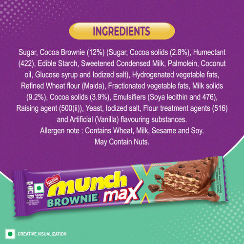 Nestle Munch Max Brownie Crunchy Wafer With Cocoa Brownie Bits