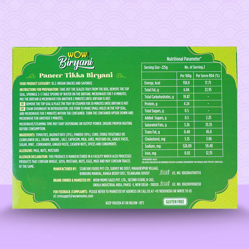 Wow! Paneer Tikka Biryani