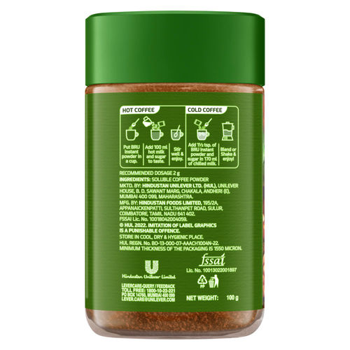 Bru Arabica and Robusta Pure Instant Pure Coffee