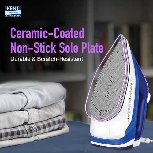 Kent Steam Iron | Luxe 2200W | Powerful Steam Output Upto 25 G/Min| Blue