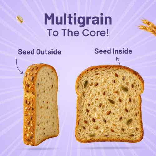 Protein Chef 5 Super Foods Multigrain Brown Bread (Zero Maida, High Protein) Made with MP Sharbati