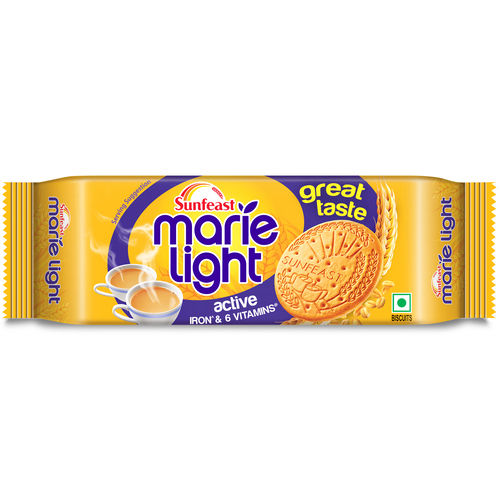 Sunfeast Light Active Plain Marie Biscuits with Iron and 6 Vitamins | Trans Fat-free
