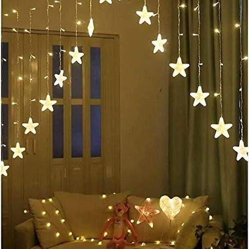 Desidiya Star Shaped Curtain String Lights - Warm White