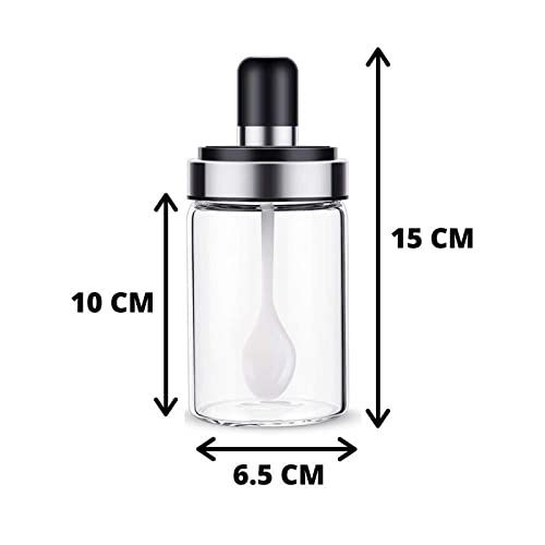 Femora Borosilicate Glass Spoon Jar Chutney Jar Pickle Jar For Dinning Table 250Ml
