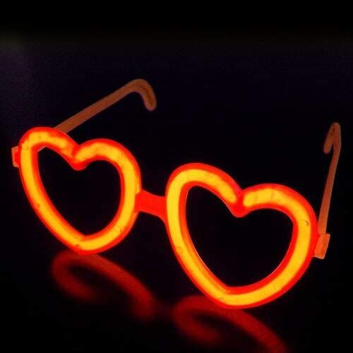 Se7en Glow In The Dark Heart Shape Eye Glasses For Party (Colour May Vary)
