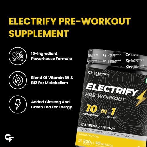 Carbamide Forte Pre Workout Powder Jaljeera Flavour  40 Servings