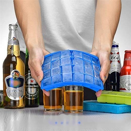 Saffron Silicone Regular 24 Cavity Ice Cube Tray | Pack of 2 1 pc X 2 Combo