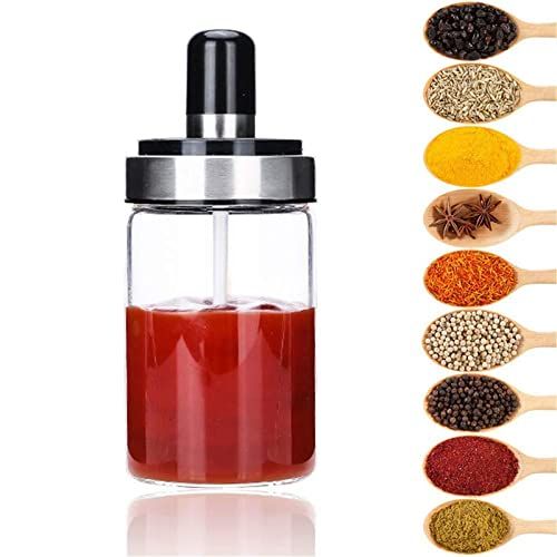 Femora Borosilicate Glass Spoon Jar Chutney Jar Pickle Jar For Dinning Table 250Ml