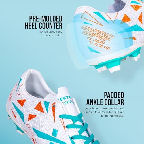 Vector X Trigger Football Shoe Studs Double Colored High Strength For Men | White- Sea Green Size-9