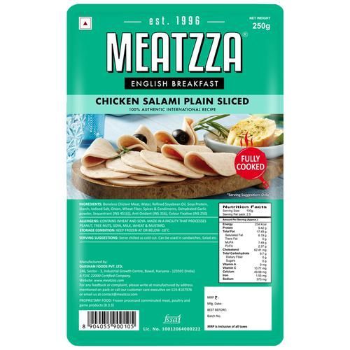 Meatzza Chicken Salami Plain Sliced