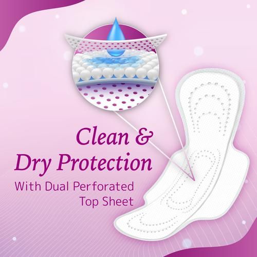 Niine Dry Comfort Ultra Thin Sanitary Pads - XL (320 Mm) | With Free Biodegradable Bags 15 pc Combo