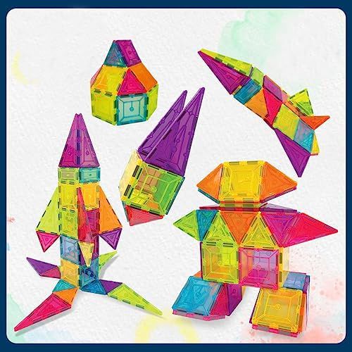 Wembley Magnetic Tiles For Kids Constructing & Creative Learning Brain Development Toys (48Pcs)