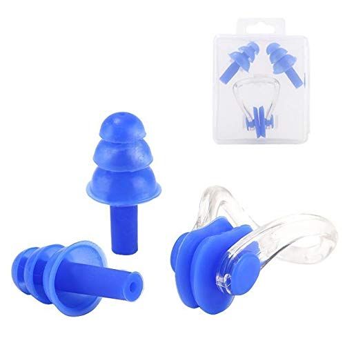 Elan Swimming Silicone Ear Plugs and Nose Clip Set | Comfortable and Secure Waterproof Protection