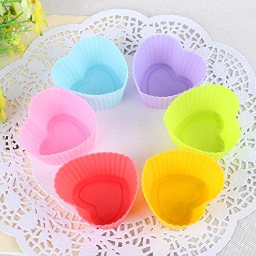 Spine Silicone Muffin Mould Heart Shape- Set Of 6