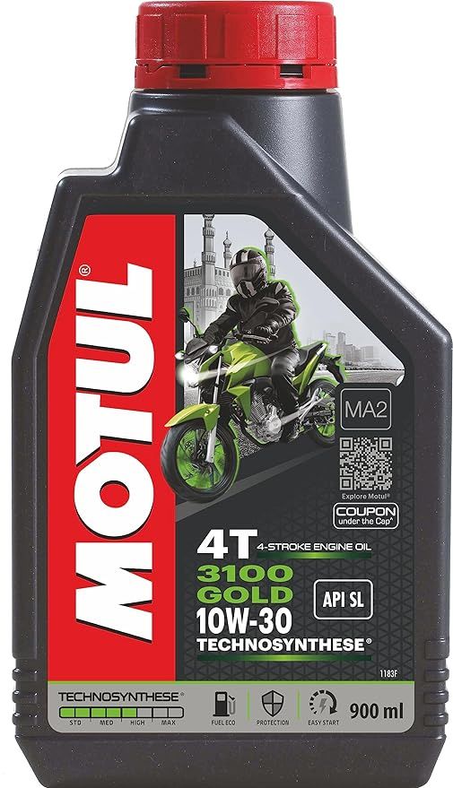Motul 3100 4T Gold Technosynthese High Performance 10W30 API SM Semi Synthetic Engine | 0.9 L