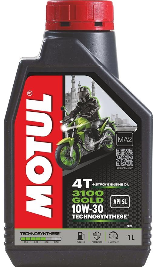 Motul 3100 4T Gold 10W30 API SM Technosynthese High Performance Semi Synthetic Engine Oil | 1L