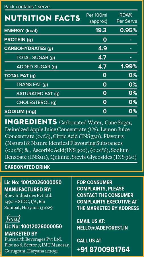 Jade Forest Sparkling Grapefruit Tonic Water