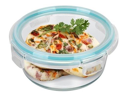 Roxx Round Borosilicate Tiffin Box3 Pcs Set With Pouch