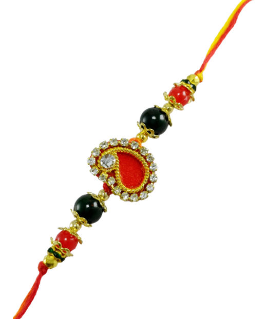 Gullak Small Red Paisley Rakhi - Chic Design