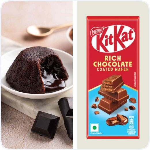 Choco Lava Cake & Nestle Kitkat Rich Chocolate Coated Wafer Combo