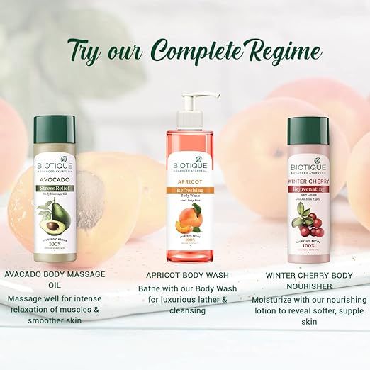 Biotique Apricot Refreshing Body Wash 200 ml Combo