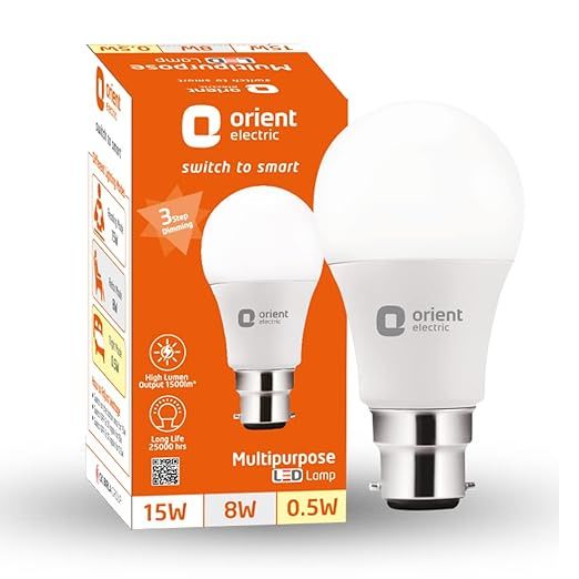 Orient Electric Multipurpose LED Bulb 15W| 6500K ,Nonchargable | B22 Base Holder