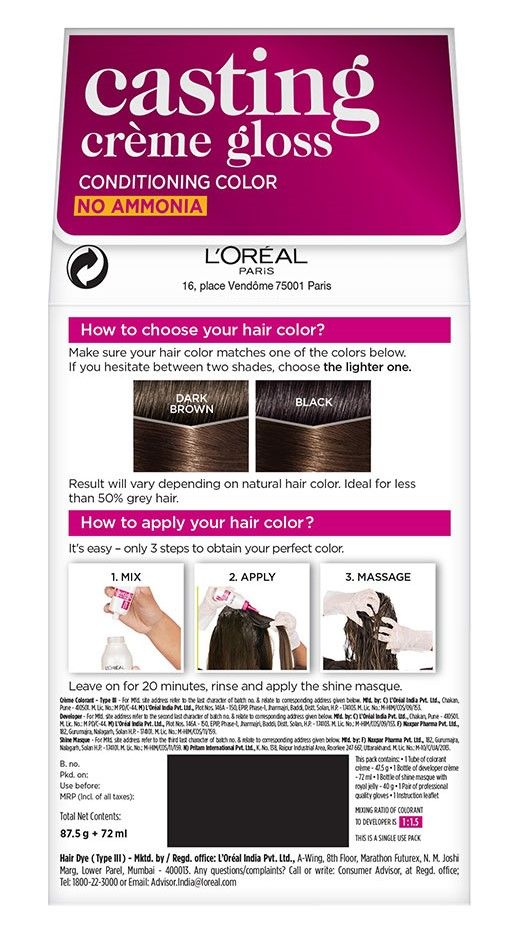 L'Oreal Casting Creme Gloss Hair Color (Dark Brown 400)