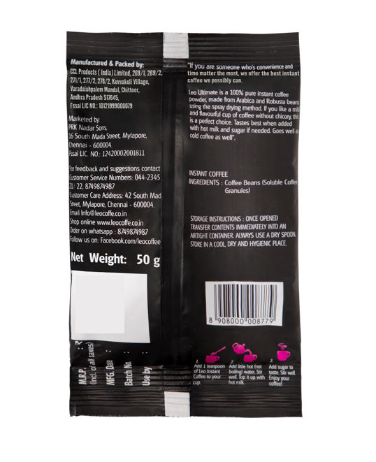 Leo Ultimate Instant Coffee 100% Pure Pouch