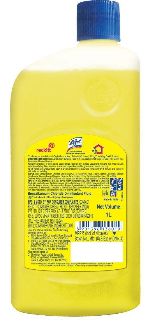 Lizol Floor Cleaner Liquid - Citrus Surface Cleaner