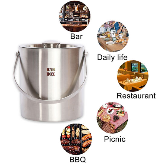 Barbox Double Walled Stainless Steel Insulated Ice Bucket Set (1.5L)