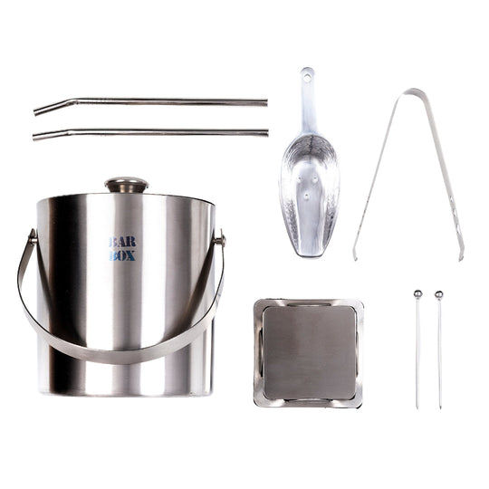 Barbox Double Walled Stainless Steel Insulated Ice Bucket Set (1.5L)