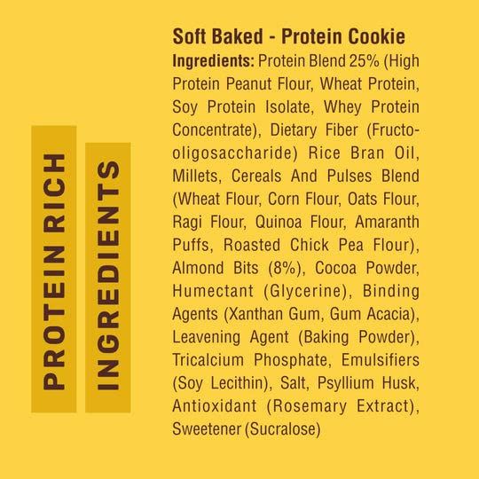 Ritebite Max Protein Cookie Choco Almond, Sugar Free Premium Biscuit Cookies