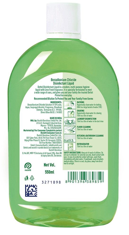 Dettol Lime Disinfectant Floor Cleaner - Superior Germ Protection Vs Phenyl