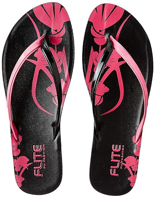 Flite Women PUL0A5L Slippers | Black-Pink | 4 UK