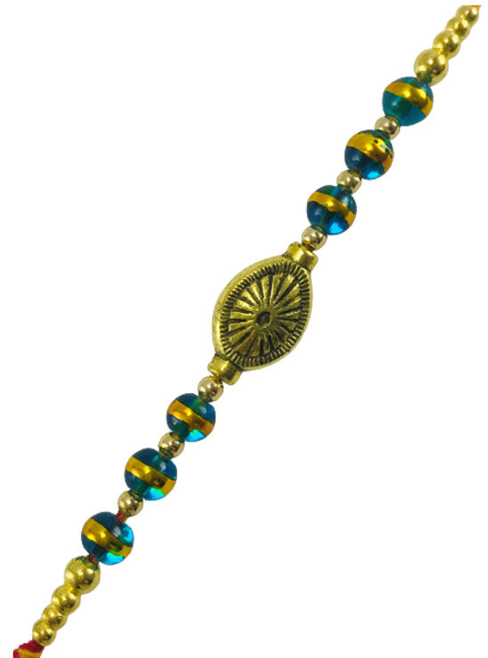 Gullak Turquoise Gold Ring Rakhi - Stylish Rakhi