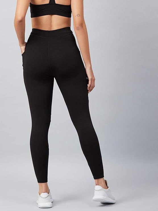 Blinkin Women's Gym Pants & Tights - Black | Stretchable | With Mesh Insert & Side Pockets | XXl