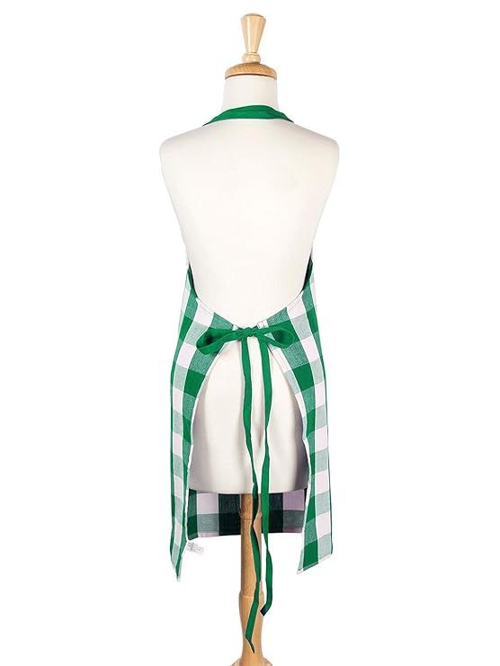 Lushomes - Green | Checks Cooking Apron | 70 x 80 cm