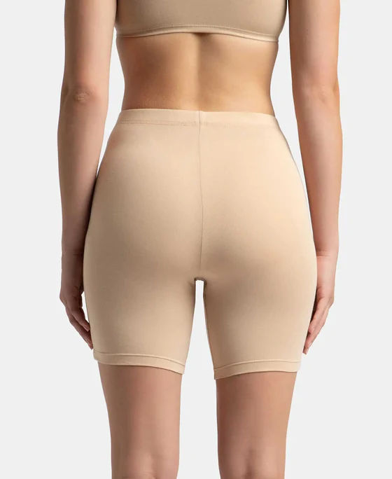 Jockey 1529 Women's Super Combed Cotton Mid Waist Shorties|Concealed Waistband | Skin-S