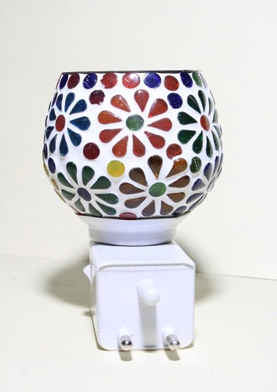 DesiDiya Ceramic Camphor Diffuser Set with Night Lamp (2W) Design 1