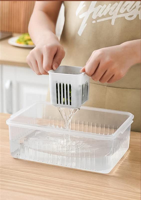 New Dawn 6 Grid Fridge Storage Boxes Fridge Storage Containers Cut Vegetable Storage Box