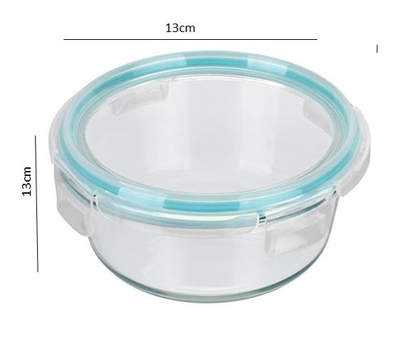 Roxx Round Borosilicate Tiffin Box3 Pcs Set With Pouch