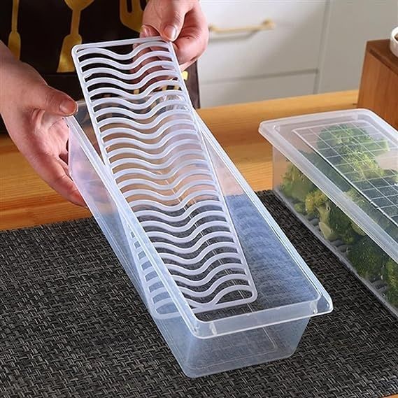 Perpetual Fridge Storage Boxes | Stackable Food Containers with Drain Plate | Pack of 3