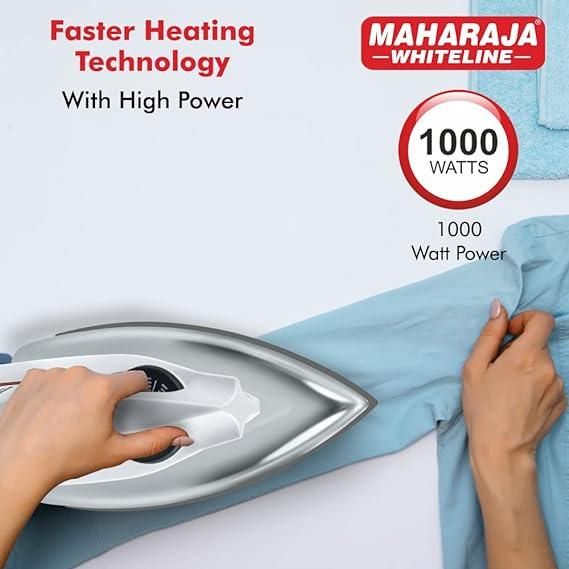 Maharaja Classico Dry Iron - 1000 W | Non Stick Sole Plate