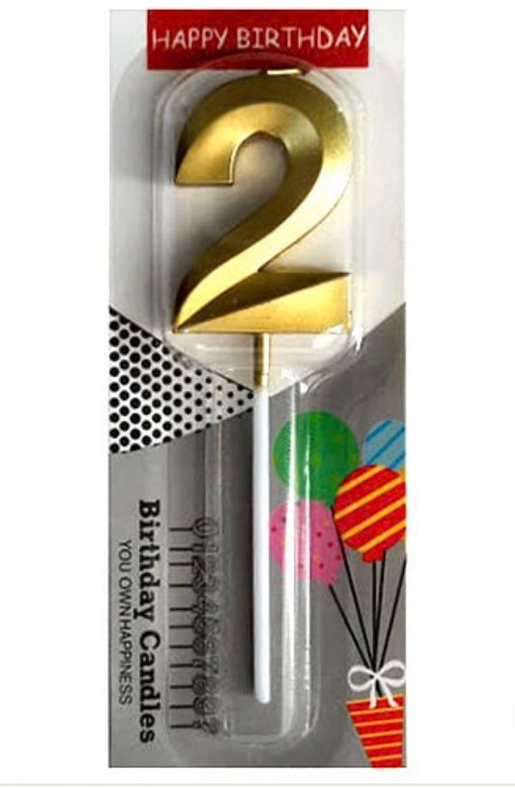 Chrome 2 Golden Number Candle